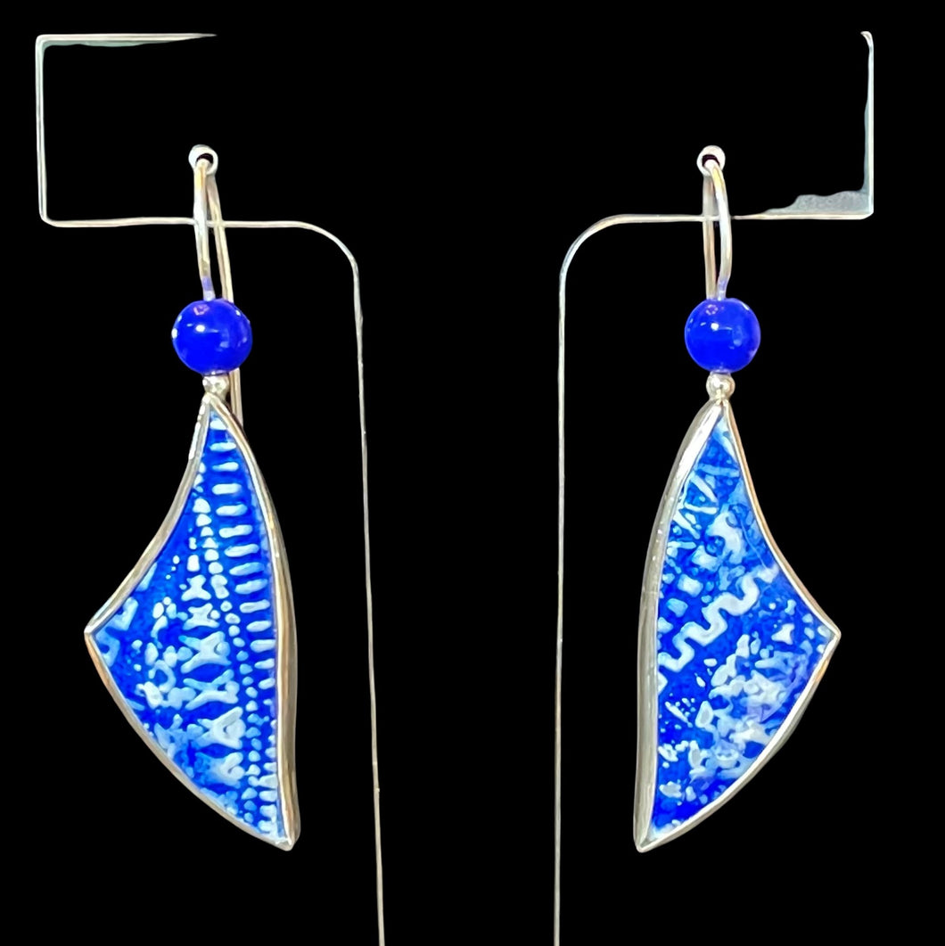 Lapis Lazuli Textured Earrings